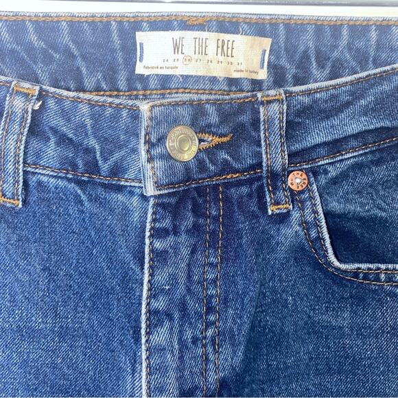 We the Free People High Rise Dark Wash Mom Jeans Tapered Straight Leg Size 26 - Picture 4 of 10